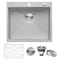 Ruvati 25" Drop-in Tight Radius Topmount 16 Gauge SS Kitchen Sink Sgl Bowl RVH8007 - alternate 1